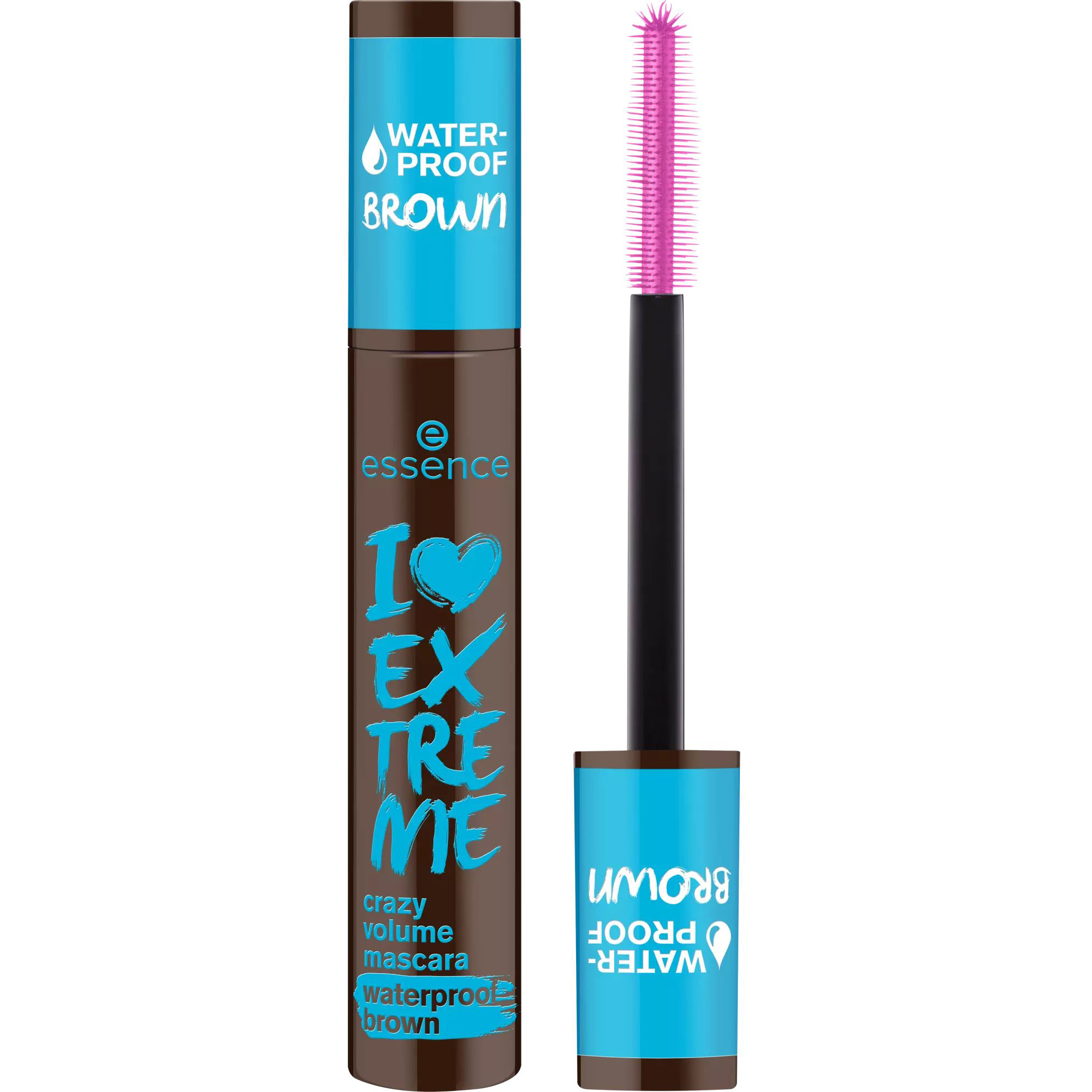 Водостійка туш для вій Essence I Love Extreme Crazy Volume Mascara Waterproof, Brown, 12 мл